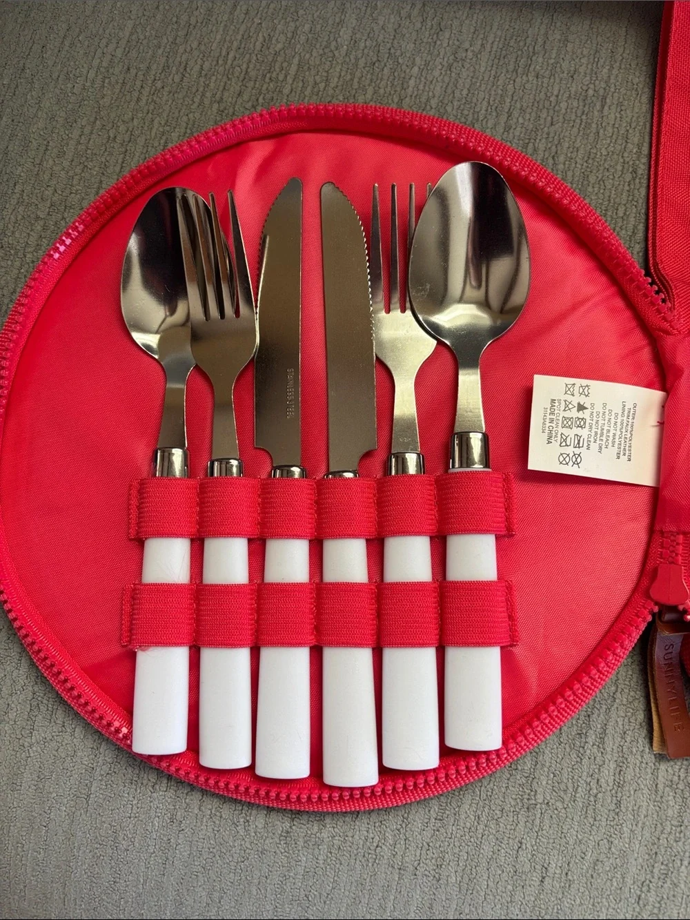 Portable Ombré Cutlery Set with Handle Strap